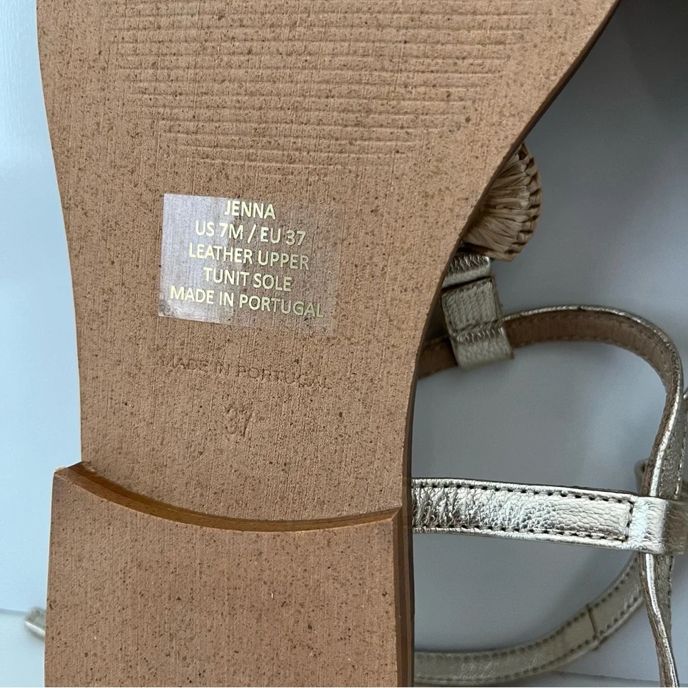BRUNO MAGLI Jenna T-strap Leather Sandals In Gold NEW - Picture 12 of 14
